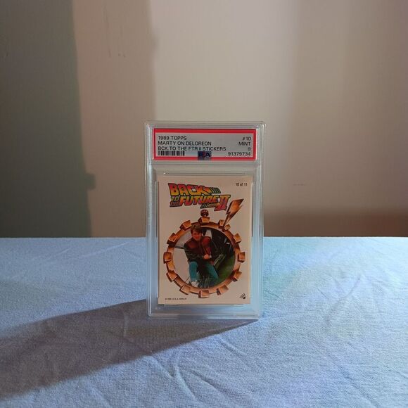 1989 Topps Back To The Future #10 Michael J Fox PSA 9 Marty On Deloreon 🔥🔥🔥🔥